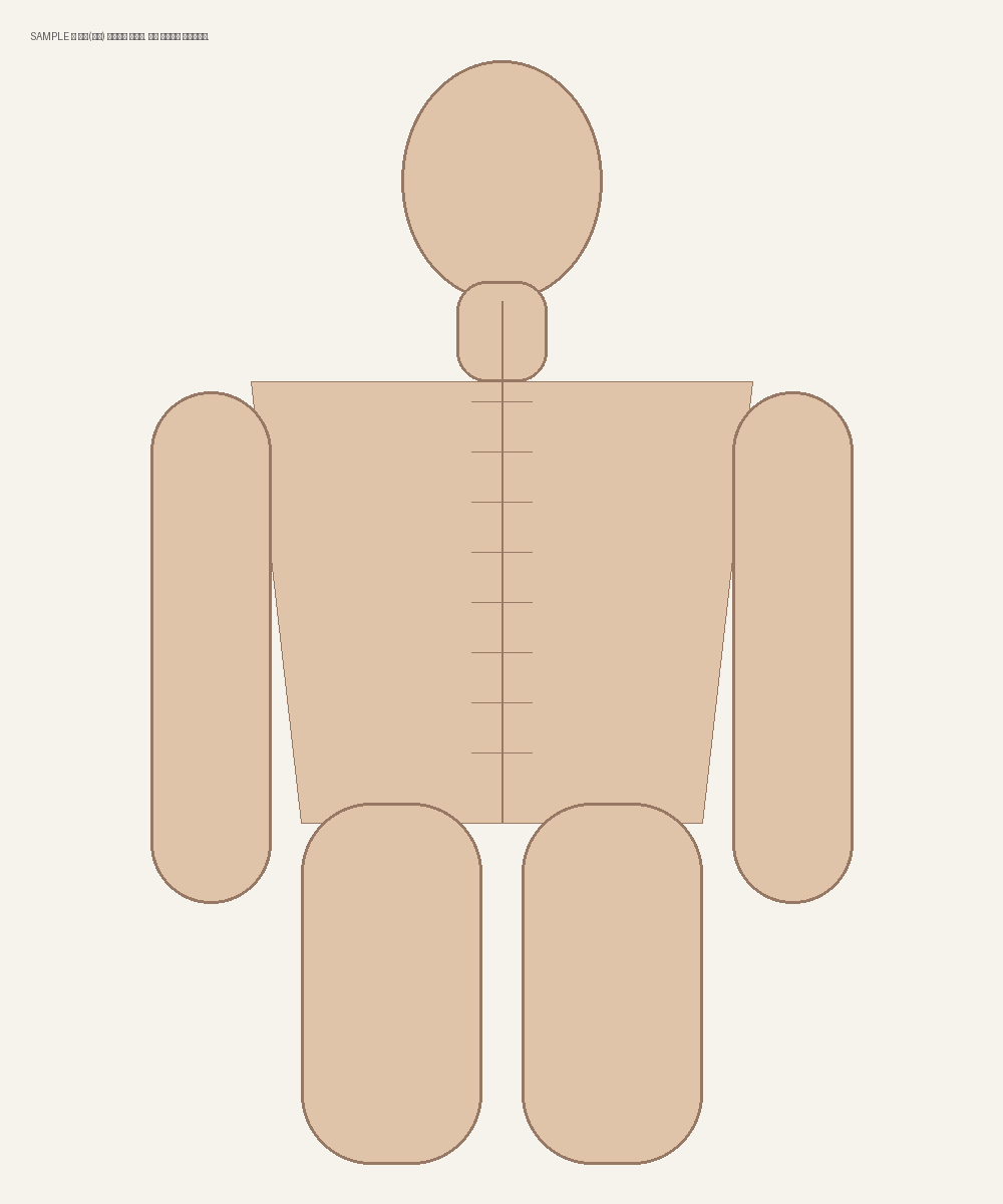 치료부위 — 뒷면. A 압통점, B 견갑거근 주행, C 근막이완 영역